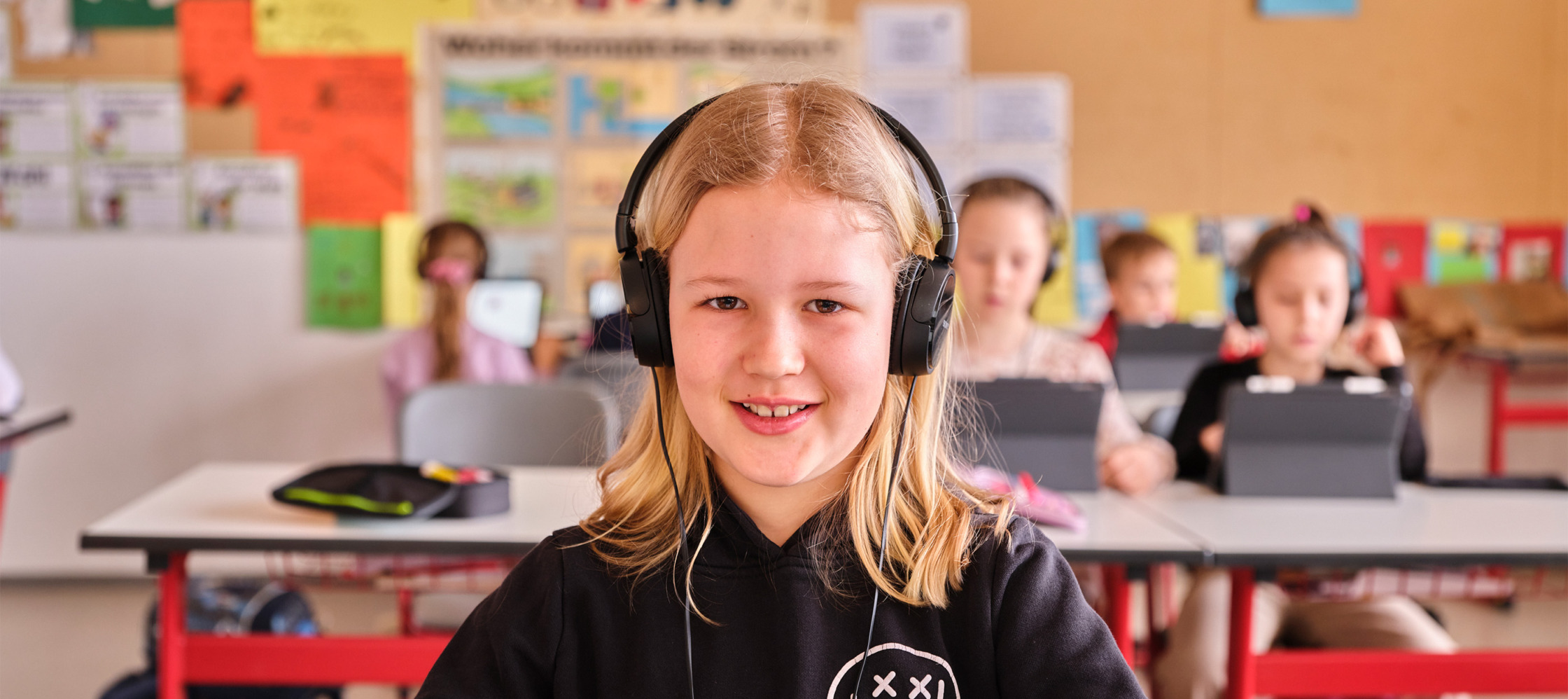 Grundschule Germannsdorf, am iPad